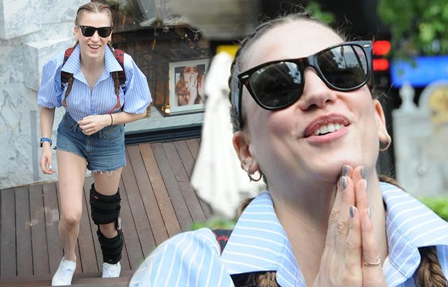 Serenay Sarıkaya'nın bacağına ne oldu?