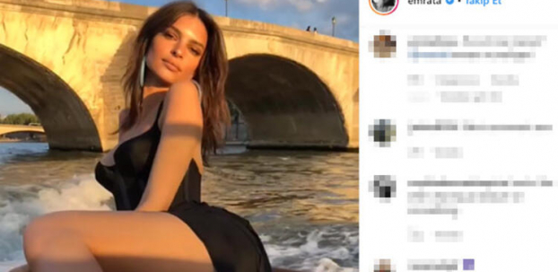 Emily Ratajkowski'nin Maldivler pozu olay oldu!