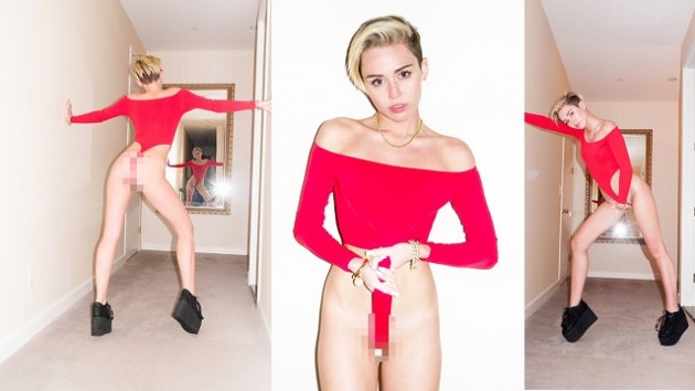 Miley Cyrus altsız pozlar verdi!